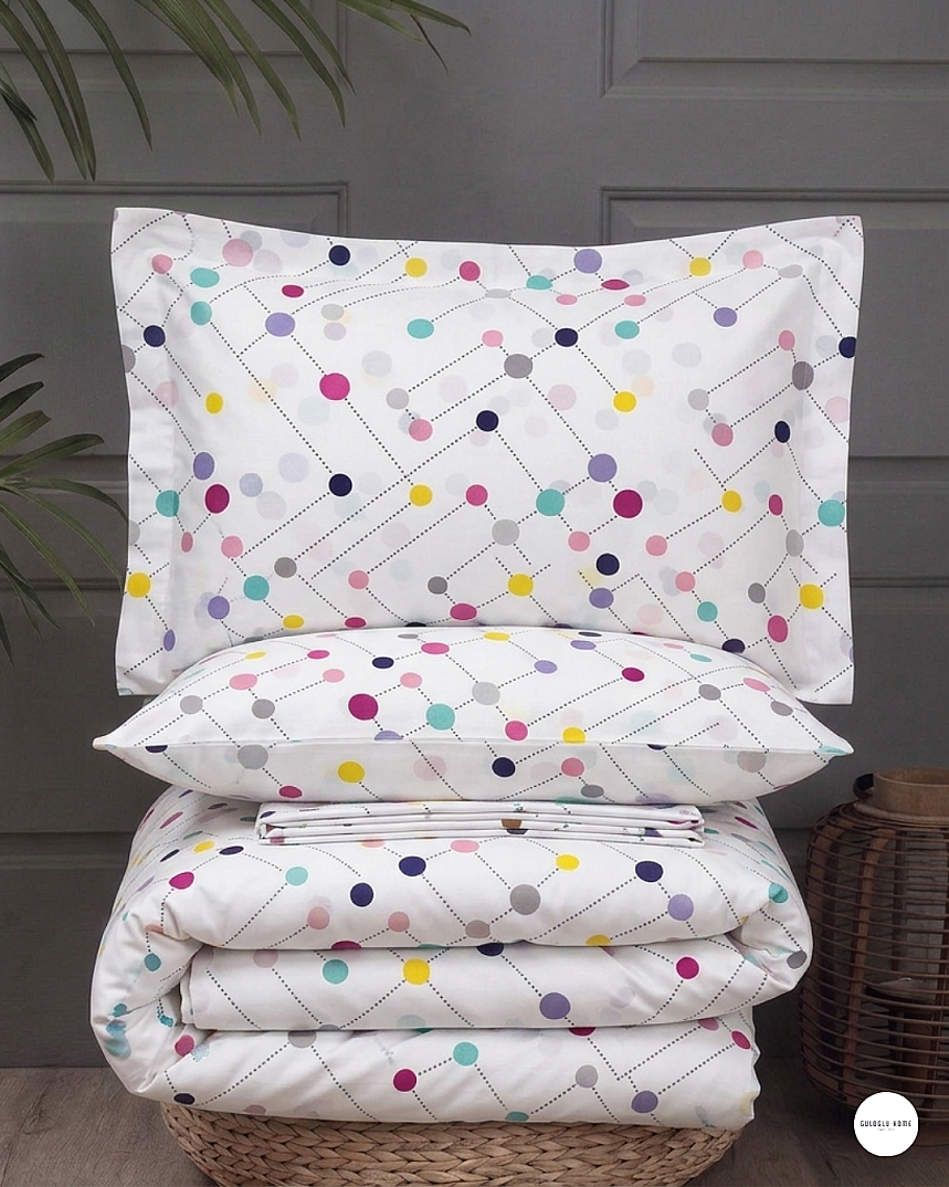 %100 Pamuklu Çift Kişilik Kozmoz Nevresim Takımı 200x220 Cm - 1