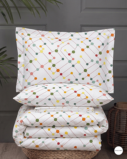 %100 Pamuklu Çift Kişilik Kozmoz Nevresim Takımı 200x220 Cm Tarçın