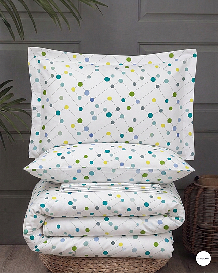 %100 Pamuklu Çift Kişilik Kozmoz Nevresim Takımı 200x220 Cm Sarı