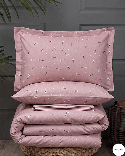 %100 Pamuklu Çift Kişilik Meva Lina Nevresim Takımı 200x220 Cm Pembe
