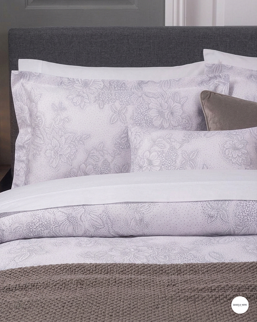 %100 Pamuklu Çift Kişilik Noktalı Güller Nevresim Takımı 200x220 Cm - 8