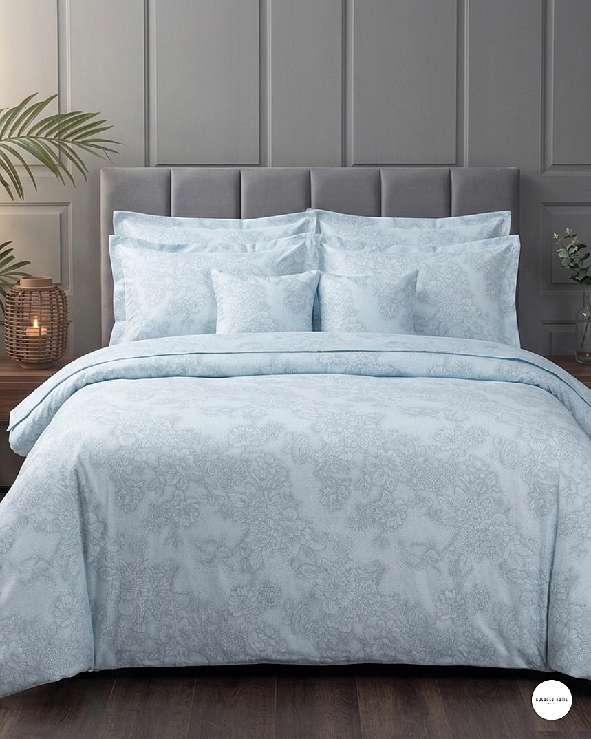 %100 Pamuklu Çift Kişilik Noktalı Güller Nevresim Takımı 200x220 Cm - 10