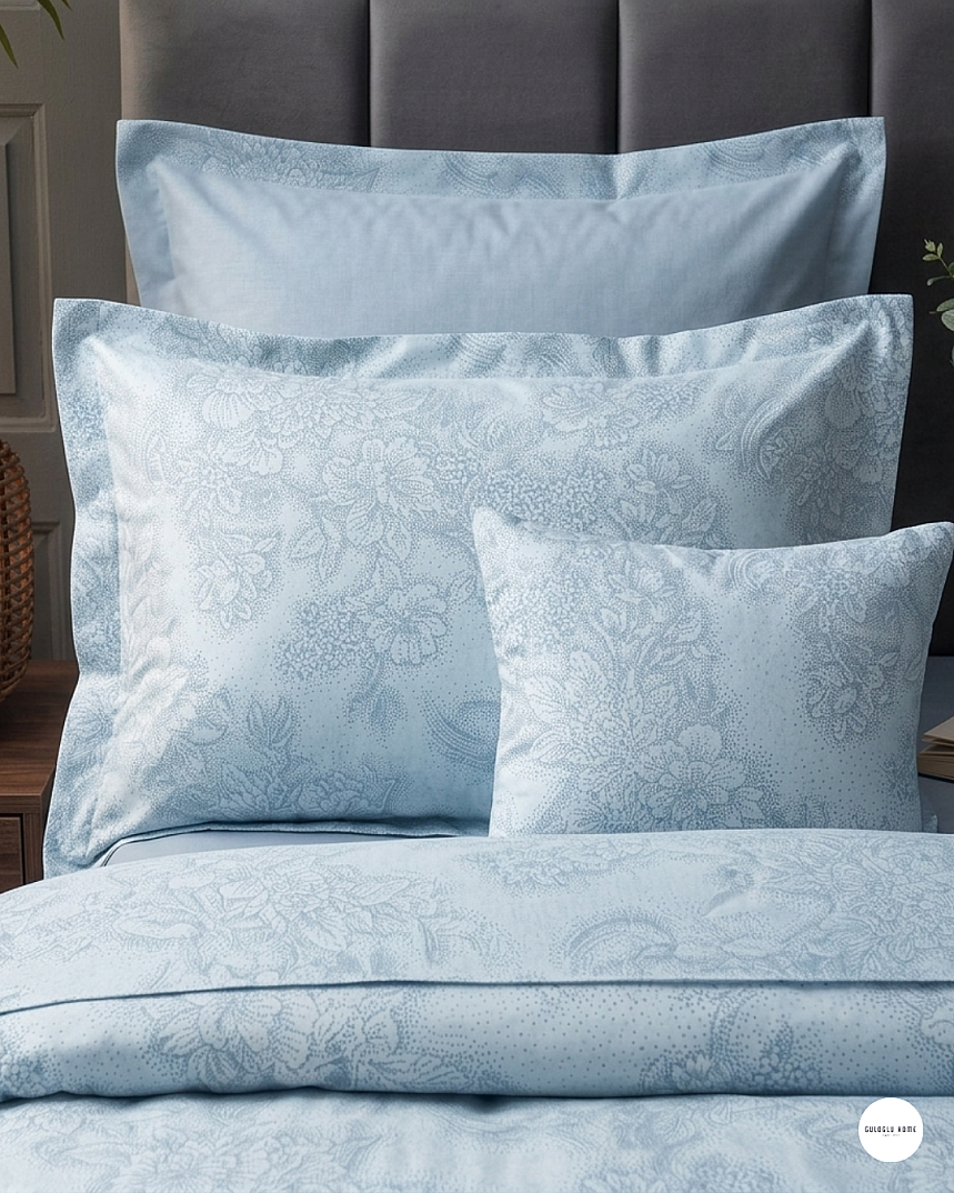%100 Pamuklu Çift Kişilik Noktalı Güller Nevresim Takımı 200x220 Cm - 11