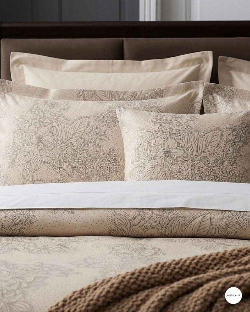 %100 Pamuklu Çift Kişilik Noktalı Güller Nevresim Takımı 200x220 Cm - 14