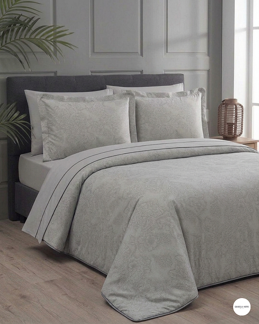 %100 Pamuklu Çift Kişilik Noktalı Güller Nevresim Takımı 200x220 Cm - 15