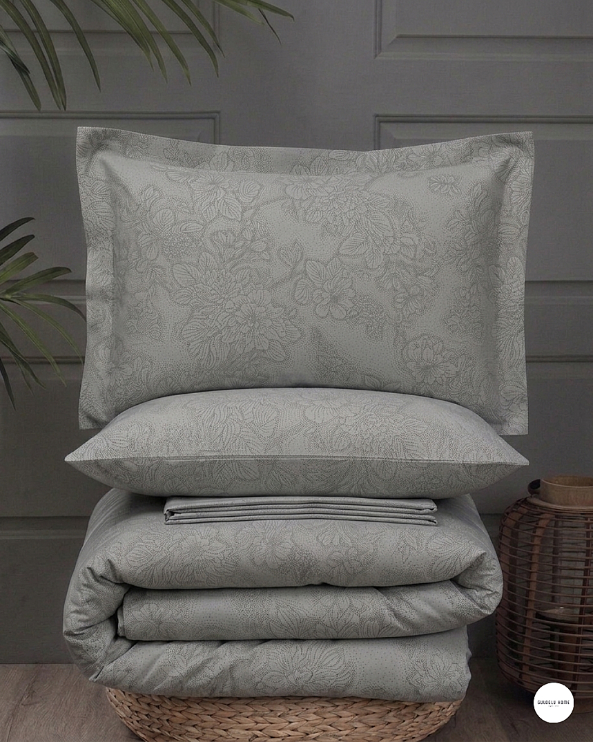 %100 Pamuklu Çift Kişilik Noktalı Güller Nevresim Takımı 200x220 Cm - 16