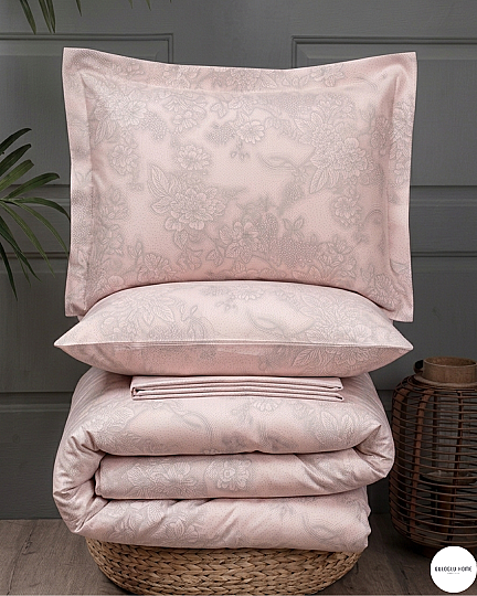 %100 Pamuklu Çift Kişilik Noktalı Güller Nevresim Takımı 200x220 Cm - 17