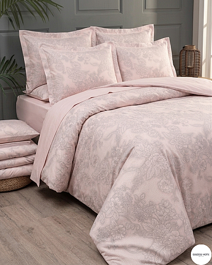 %100 Pamuklu Çift Kişilik Noktalı Güller Nevresim Takımı 200x220 Cm - 18