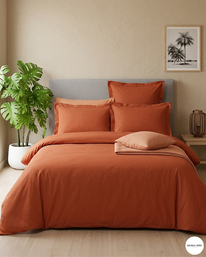 %100 Pamuklu Çift Kişilik Simple Chic Nevresim Takımı 200x220 Cm - 2