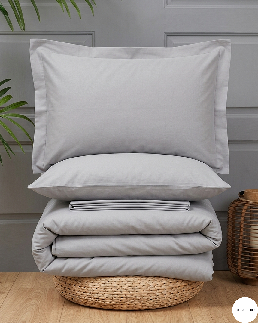 %100 Pamuklu Çift Kişilik Simple Chic Nevresim Takımı 200x220 Cm - 4
