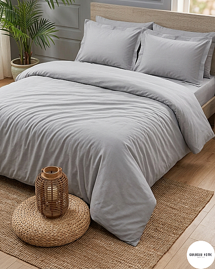 %100 Pamuklu Çift Kişilik Simple Chic Nevresim Takımı 200x220 Cm - 5