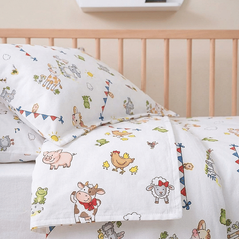 %100 Pamuklu Pazen Bebek (Flanel) Çiftlik Nevresim Seti - 2