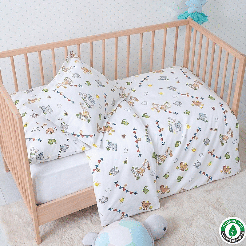 %100 Pamuklu Pazen Bebek (Flanel) Çiftlik Nevresim Seti - 3