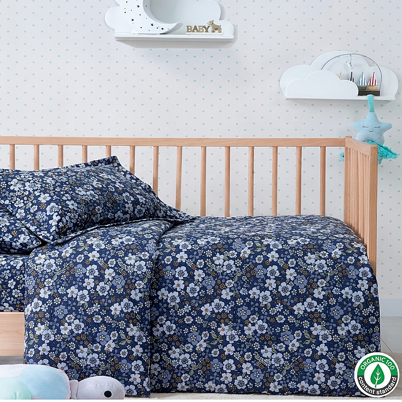 %100 Pamuklu Bebek Minik Çiçek Nevresim Takımı  - 1