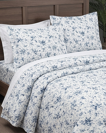 %100 Pamuklu Çift Kişilik Blue Jasmine Nevresim Takımı 200x220 Cm - 2
