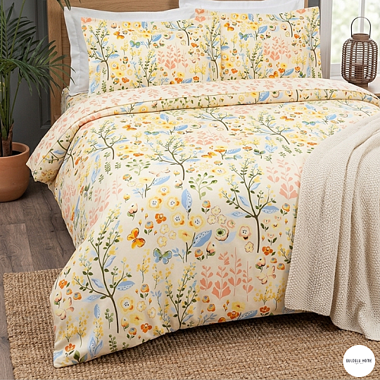 %100 Pamuklu Çift Kişilik Bahar Dalı Nevresim Takımı 200x220 Cm - 2