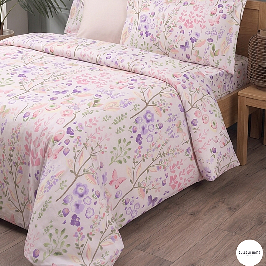 %100 Pamuklu Çift Kişilik Bahar Dalı Nevresim Takımı 200x220 Cm - 5