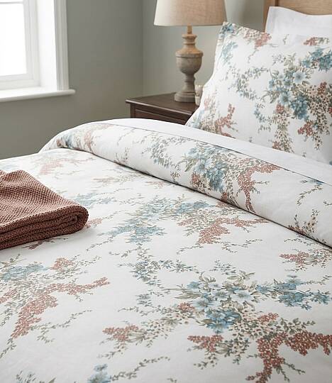 %100 Pamuklu Çift Kişilik Soft Floral Nevresim Takımı 200x220 Cm - 6