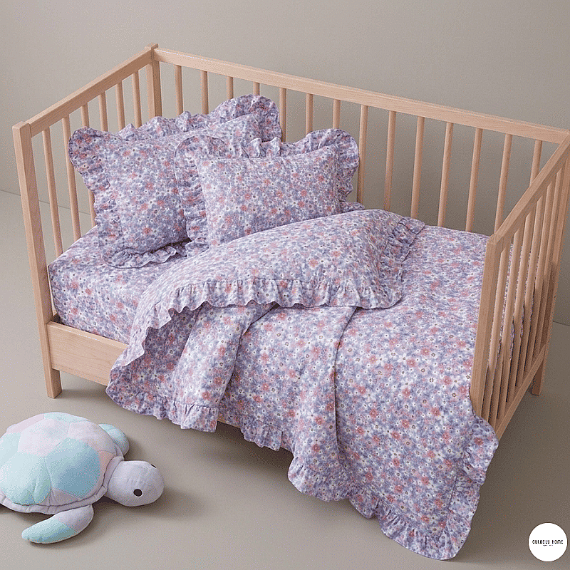 Bright Future Mini Çicekli Fırfırlı Bebek Nevresim Takımı - 2