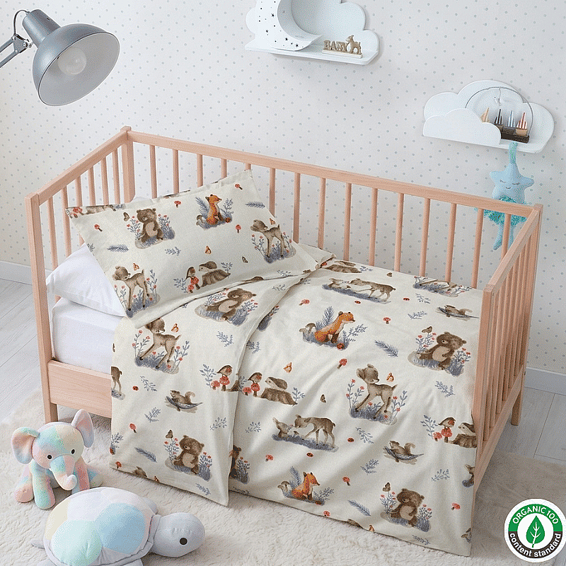 %100 Pamuklu Pazen (Flanel) Bebek Bambi Ceylan Nevresim Seti - 2