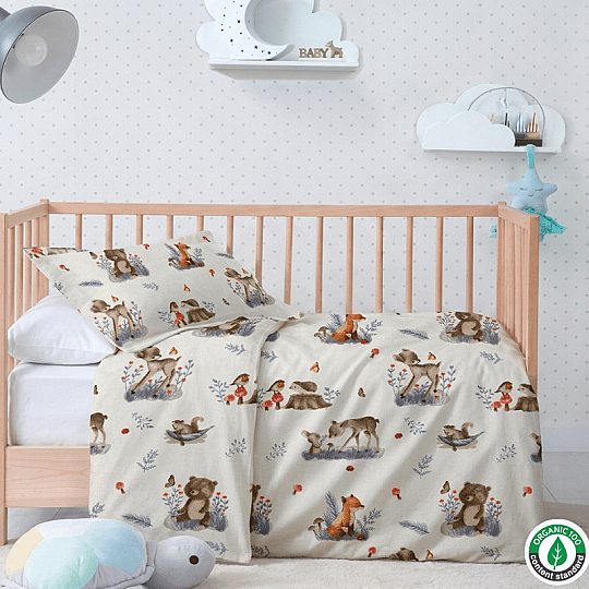 %100 Pamuklu Pazen (Flanel) Bebek Bambi Ceylan Nevresim Seti - 4