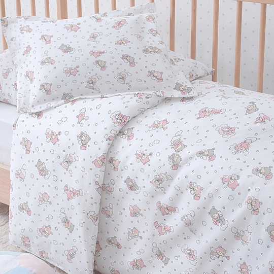 %100 Pamuklu Pazen Bebek (Flanel) Minik Düşler Nevresim Seti - 4