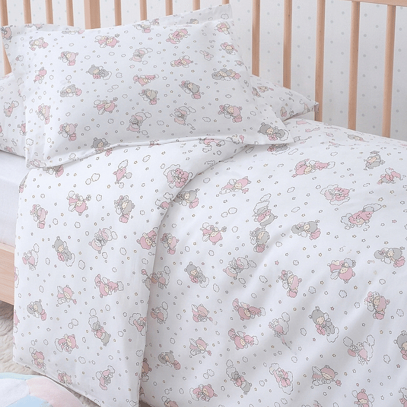 %100 Pamuklu Pazen Bebek (Flanel) Minik Düşler Nevresim Seti - 4