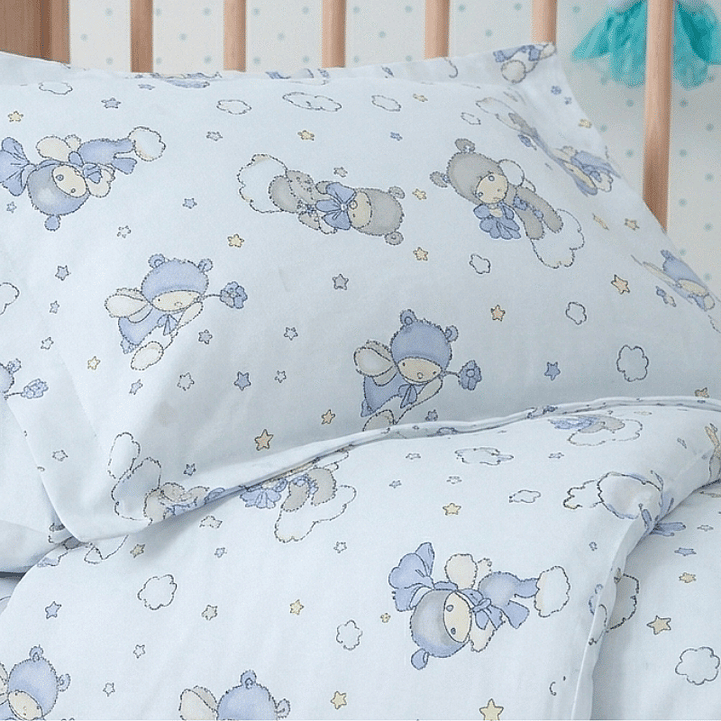 %100 Pamuklu Pazen Bebek (Flanel) Minik Düşler Nevresim Seti - 5