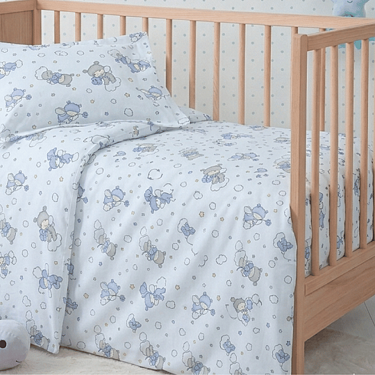 %100 Pamuklu Pazen Bebek (Flanel) Minik Düşler Nevresim Seti - 6