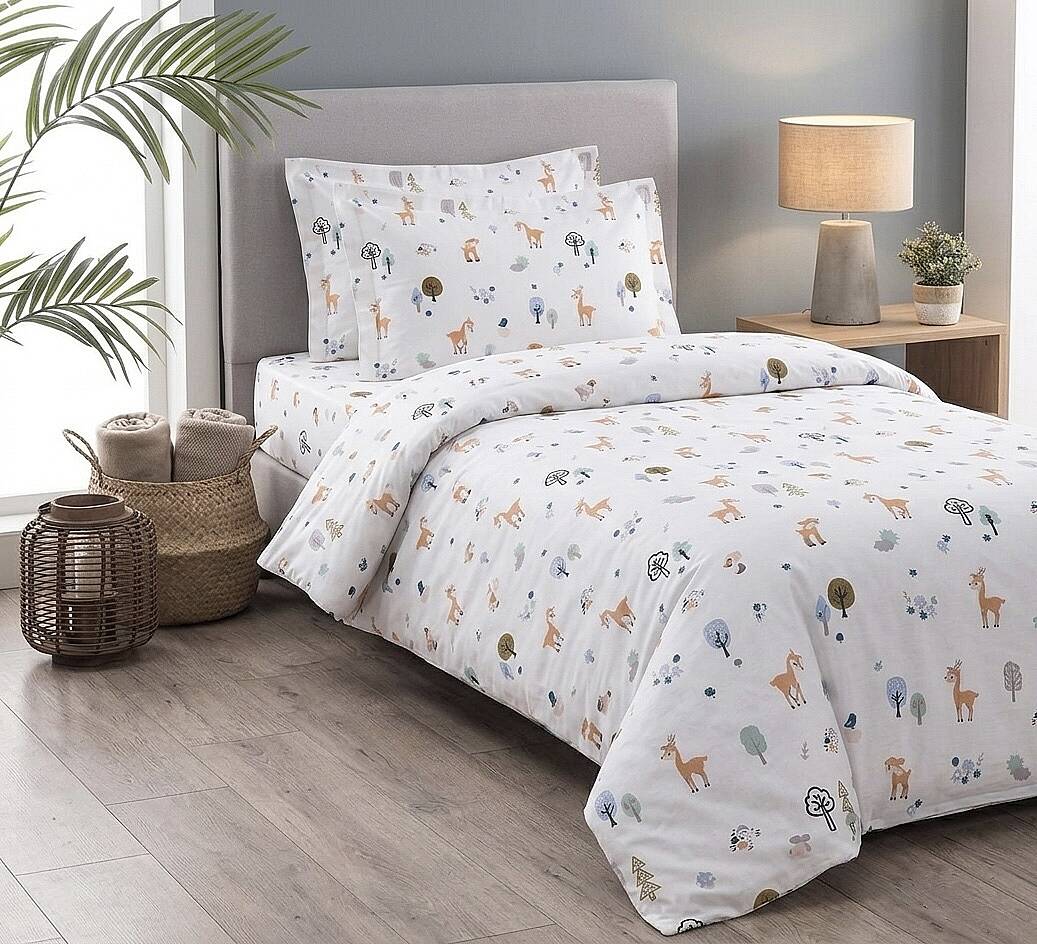 %100 Pamuklu Tek Kişilik Bambi'nin Dünyası Nevresim Takımı 160x220 Cm - 2