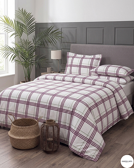 %100 Pamuklu Tek Kişilik Ekose Nevresim Takımı 160x220 - 6