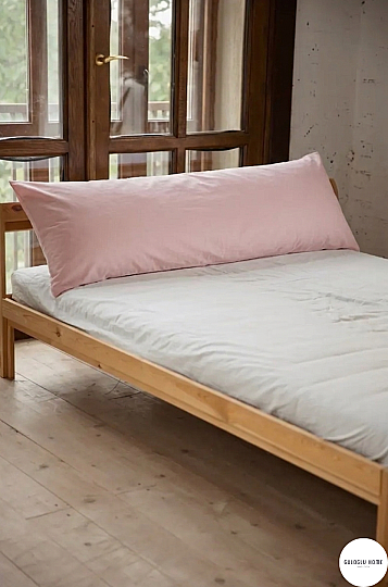 %100 Pamuklu Vücut Sarılma Yastık Kılıfı 50x150 cm Pembe