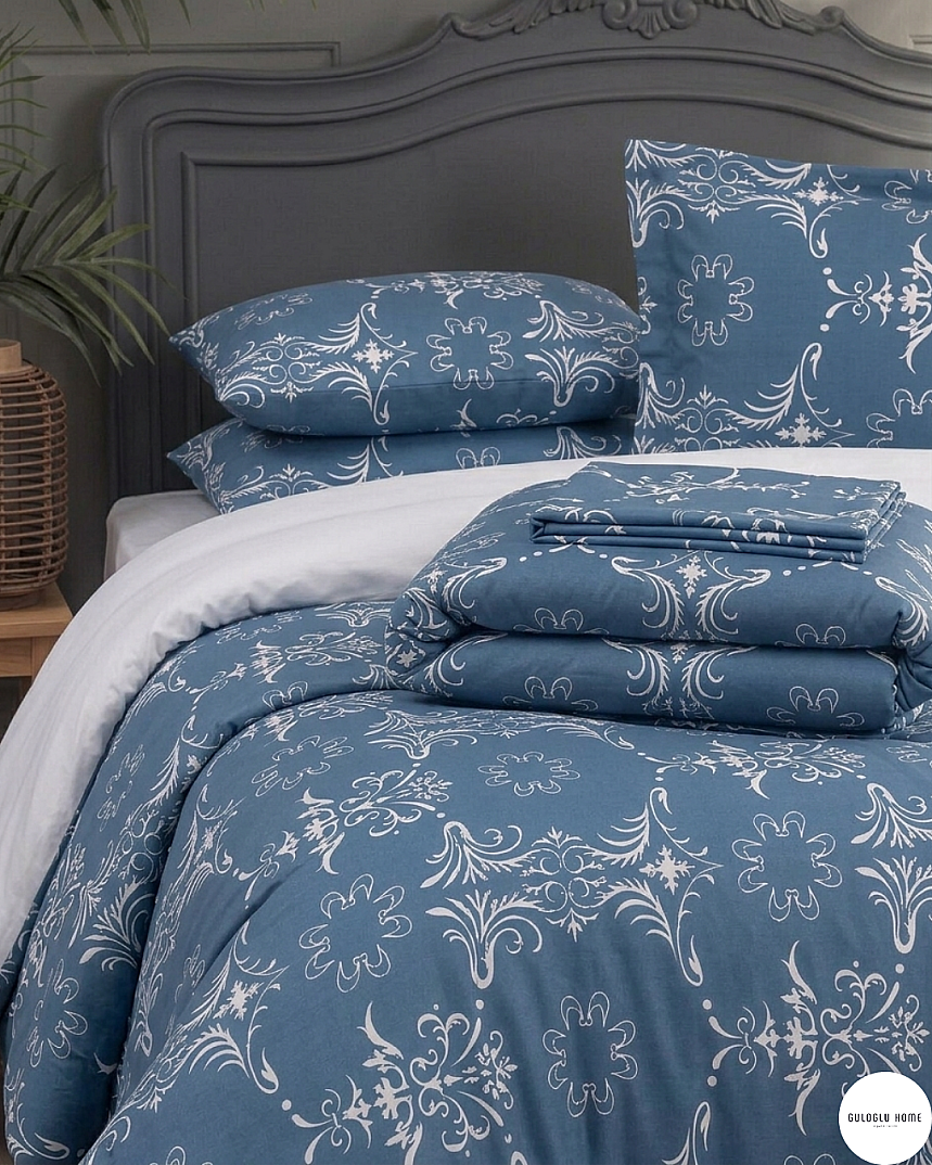 %100 Pamuklu Çift Kişilik Botanica Elegance Nevresim Takımı - 2