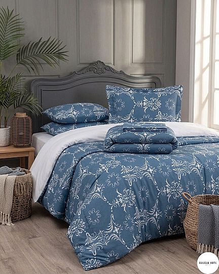 %100 Pamuklu Çift Kişilik Botanica Elegance Nevresim Takımı - 3