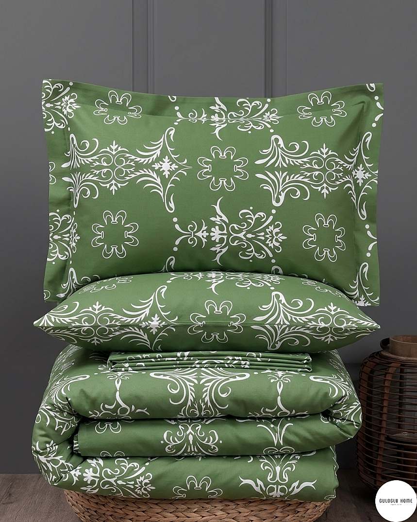 %100 Pamuklu Çift Kişilik Botanica Elegance Nevresim Takımı - 4