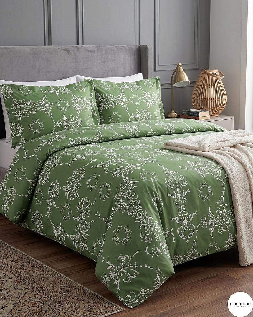 %100 Pamuklu Çift Kişilik Botanica Elegance Nevresim Takımı - 5