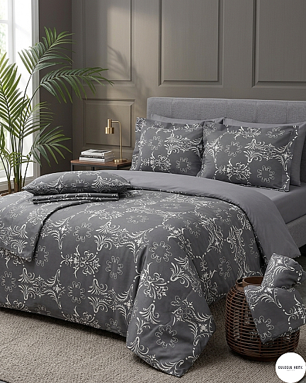 %100 Pamuklu Çift Kişilik Botanica Elegance Nevresim Takımı - 8
