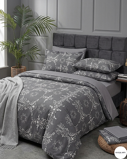 %100 Pamuklu Çift Kişilik Botanica Elegance Nevresim Takımı - 9