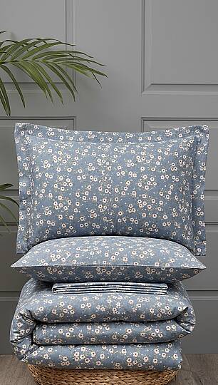 %100 Pamuklu Çift Kişilik Çıtır Çiçek Nevresim Takımı 200x220 Cm