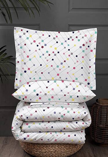 %100 Pamuklu Çift Kişilik Nexus Pattern Nevresim Takımı 200x220 Cm
