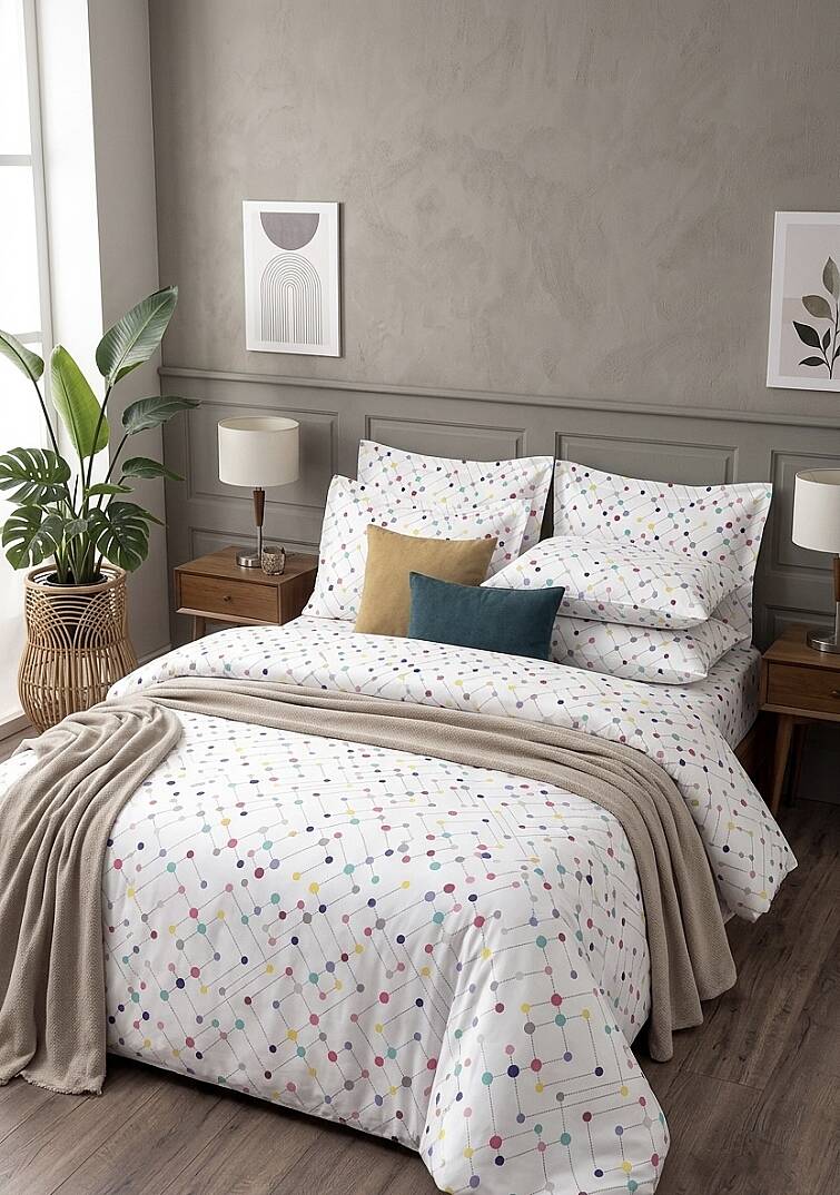%100 Pamuklu Çift Kişilik Nexus Pattern Nevresim Takımı 200x220 Cm - 2
