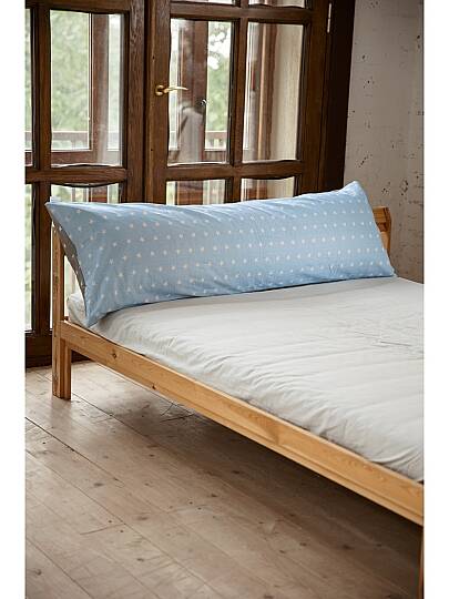 %100 Pamuklu Yıldızlı Desen Çift Yönlü Yumuşacık Vücut Sarılma Yastığı 50x150 Cm - 3