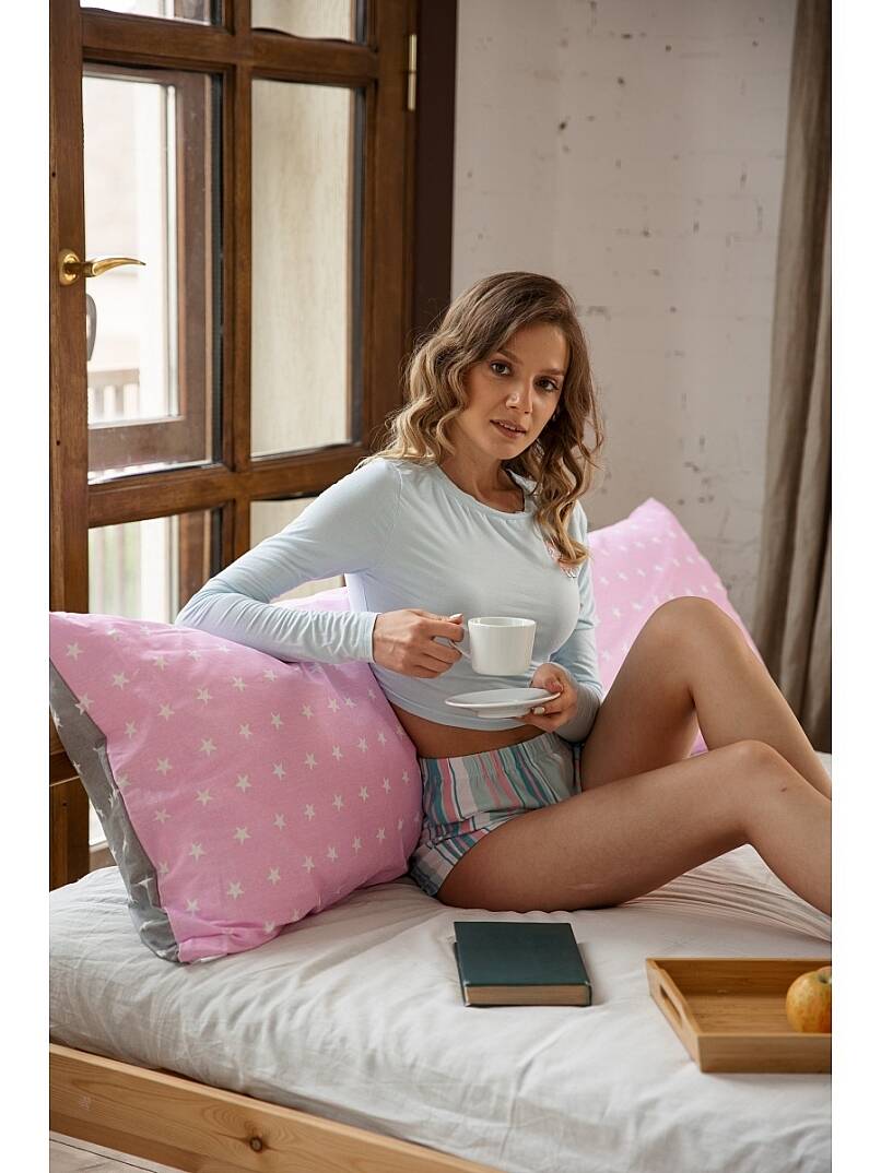 %100 Pamuklu Yıldızlı Desen Çift Yönlü Yumuşacık Vücut Sarılma Yastığı 50x150 Cm - 6