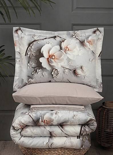 %100 Pamuklu Çift Kişilik Digital Magnolia Nevresim Takımı 200x220 Cm 